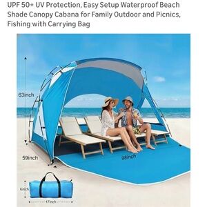 ETTO Blue Beach Shade Canopy comes with a Carrying Bag.